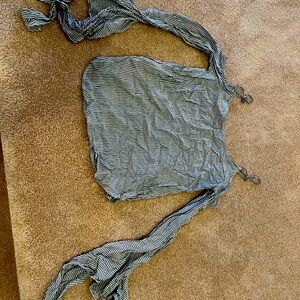 Pin striped blouse. Off shoulder long sleeve. Super cute on!